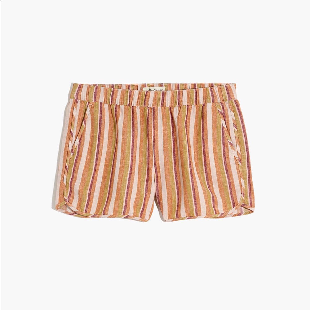 Never worn Madewell stripe pull on shorts Sz L